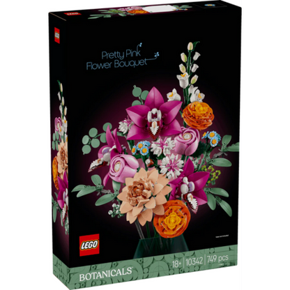 Lego Botanicals 10342 Pretty Pink Flower Bouquet for Adults Ages 18+ - Glamorous Boutique