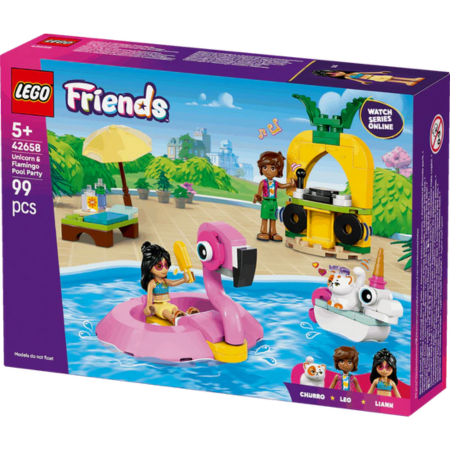 Lego Friends 42658 Unicorn & Flamingo Pool Party Set for Ages 5 and Up - Glamorous Boutique