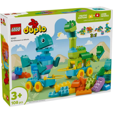 Lego Duplo Town 10451 3 in 1 Dinosaurs on Wheels Set for Ages 3 and Up - Glamorous Boutique