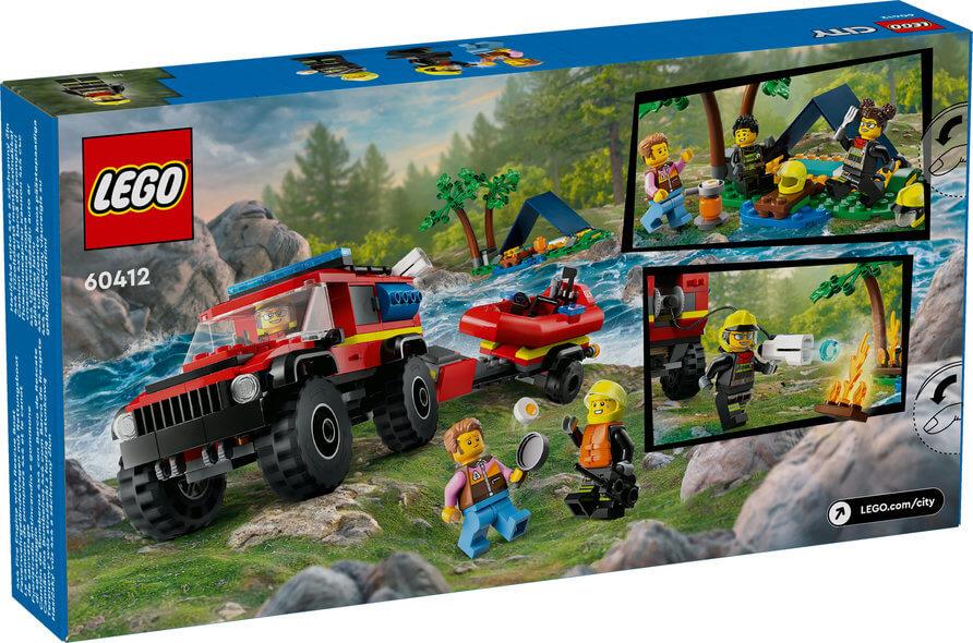 Lego City 60412 4x4 Fire Truck with Rescue Boat Set for Ages 5 and Up - Glamorous Boutique