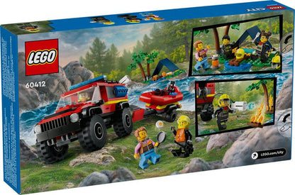 Lego City 60412 4x4 Fire Truck with Rescue Boat Set for Ages 5 and Up - Glamorous Boutique
