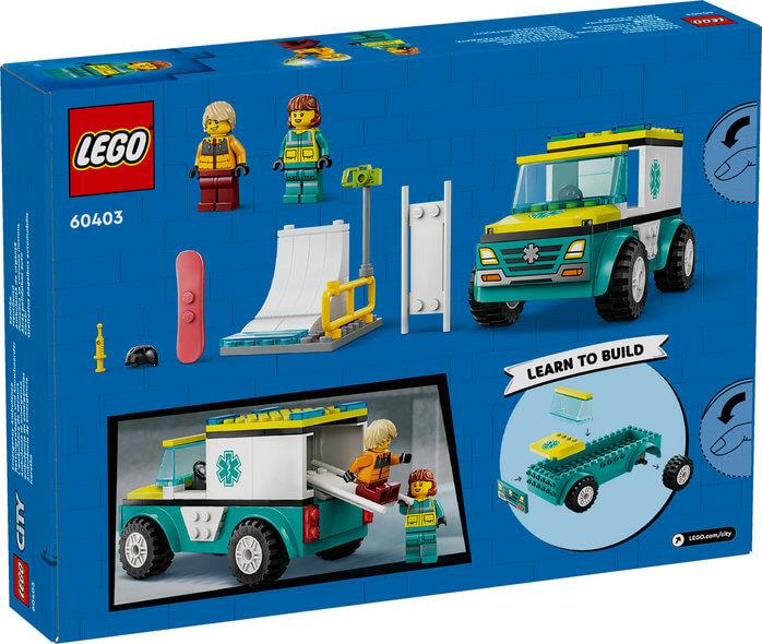 Lego City 60403 Emergency Ambulance and Snowboarder for Ages 4 and Up - Glamorous Boutique