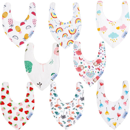 Baby Bandana Dribble Bibs Cotton Pack Of 8 - Girls - Glamorous Boutique