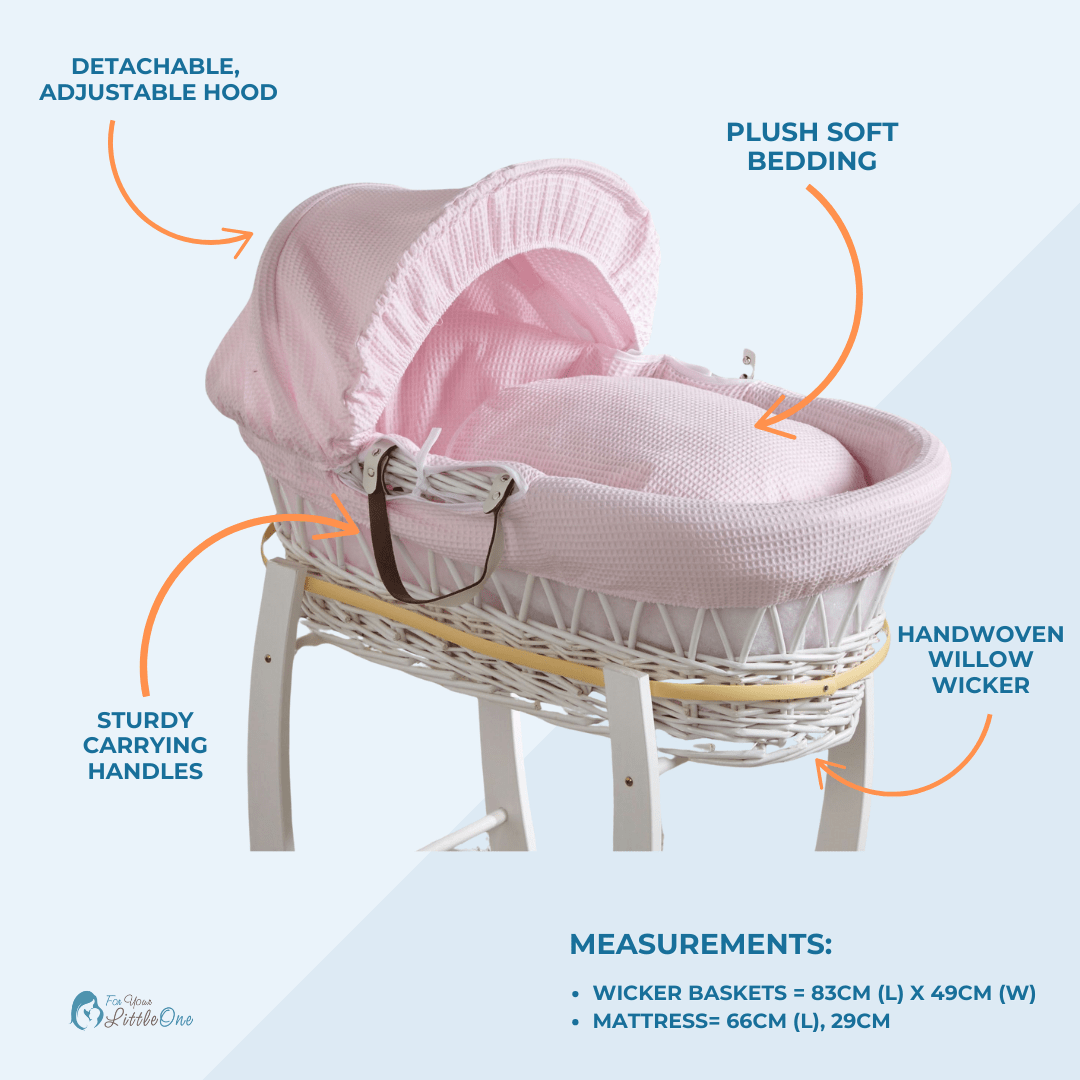 Wicker Baby Moses Basket With Stand - Glamorous Boutique