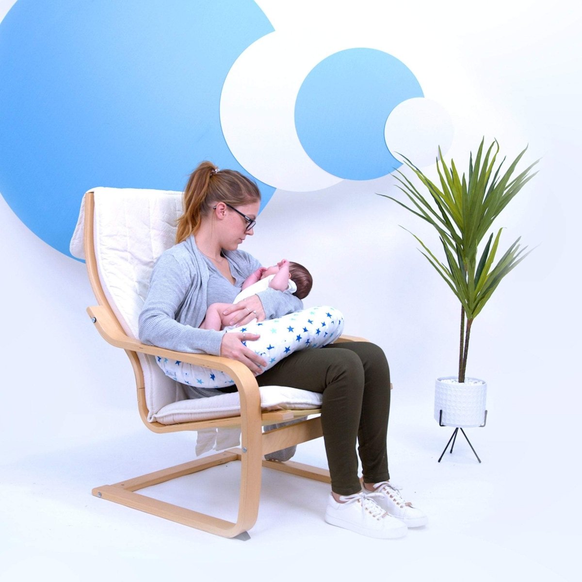 Breast Feeding Maternity Nursing Pillow - Little Star Blue - Glamorous Boutique