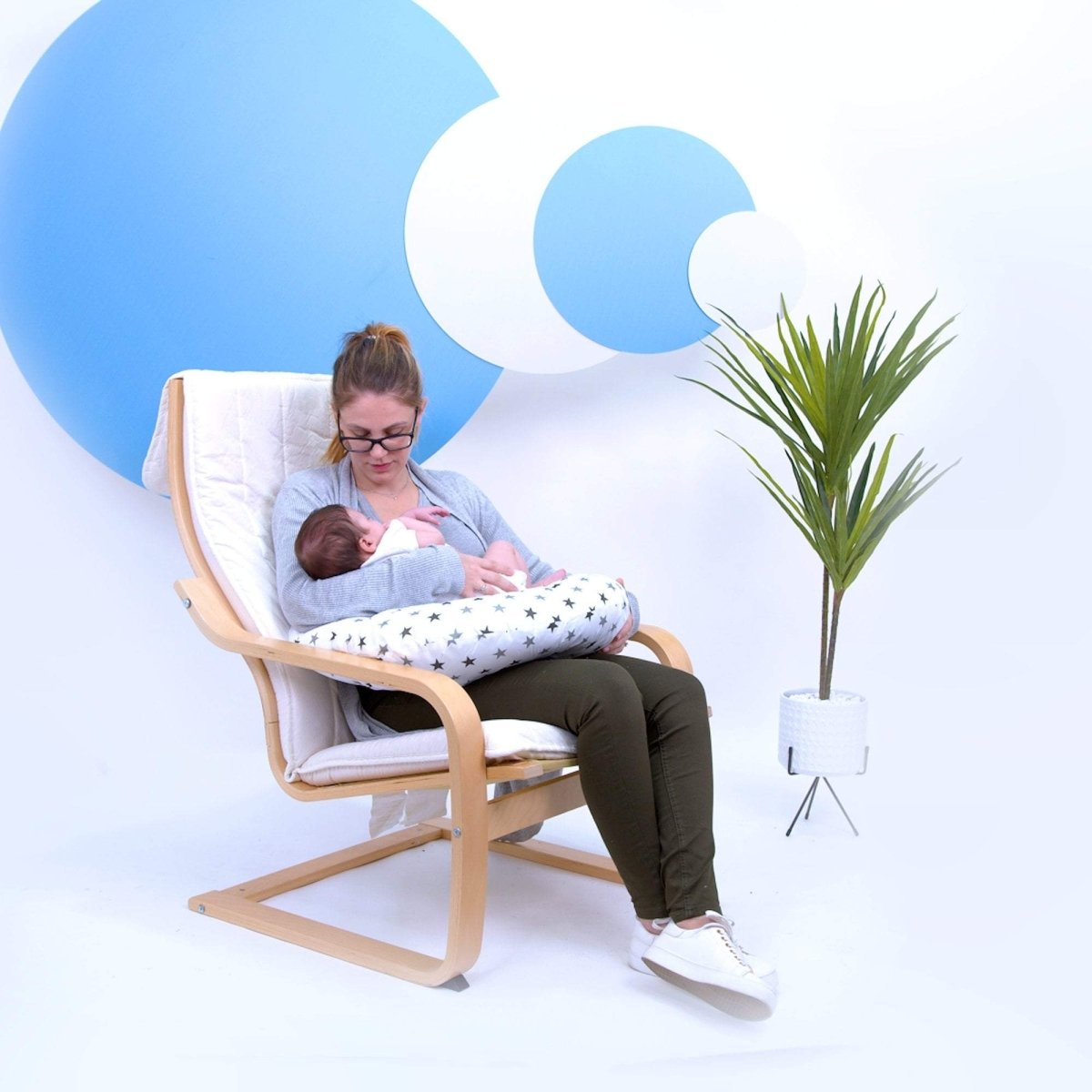 Breast Feeding Maternity Nursing Pillow - Silver Twinkle - Glamorous Boutique