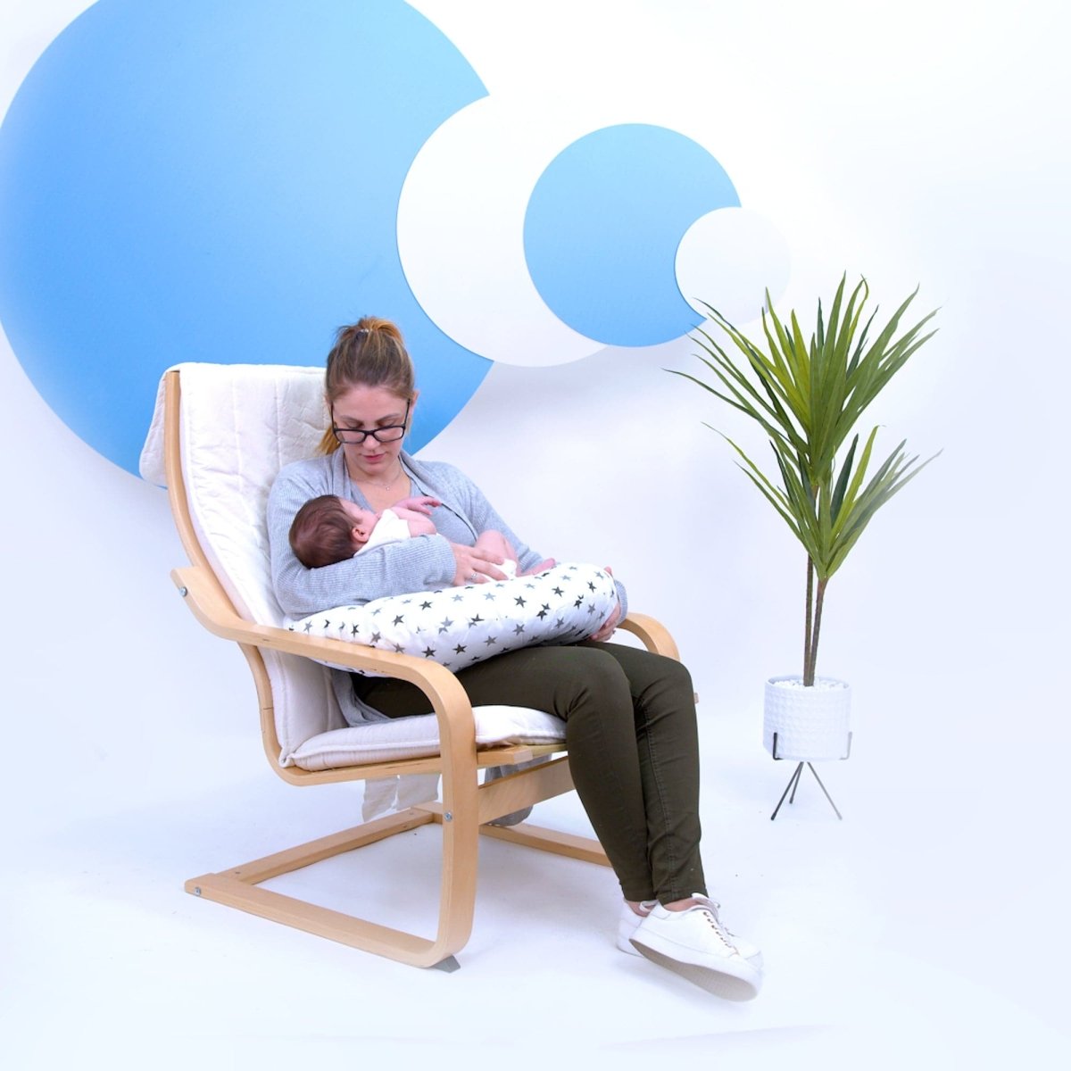 Breast Feeding Nursing Pillow  - Silver Twinkle (COVER ONLY) - Glamorous Boutique