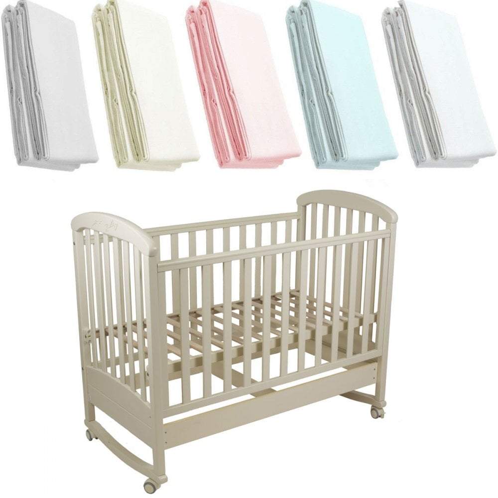 Crib Jersey Fitted Sheet 100% Cotton 40x90cm - Fits All Models - Glamorous Boutique