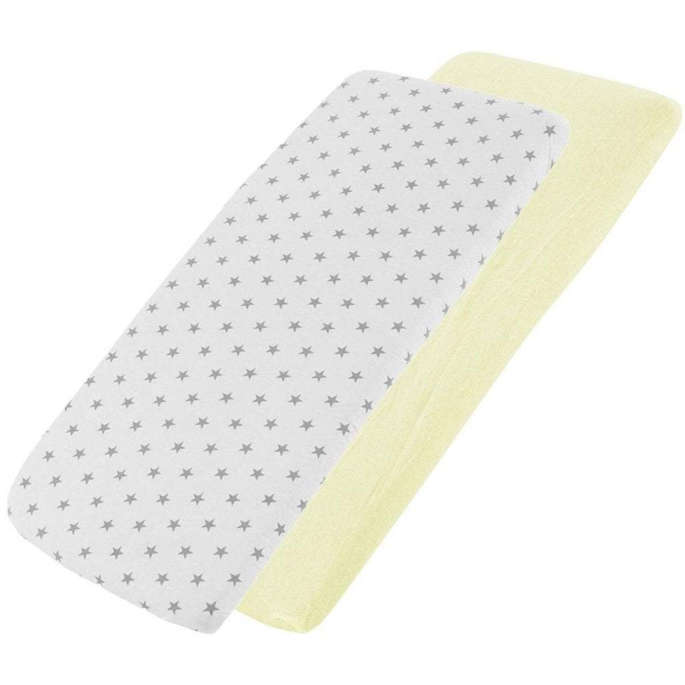 Crib Jersey Fitted Sheets 100% Cotton 40x90cm - Pack Of 2 - Fits All Models - Glamorous Boutique