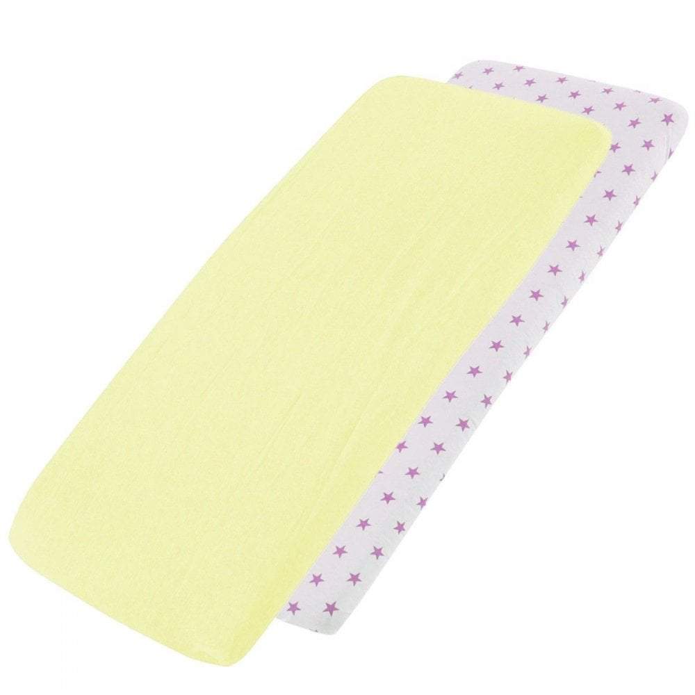 Crib Jersey Fitted Sheets 100% Cotton 40x90cm - Pack Of 4 - Fits All Models