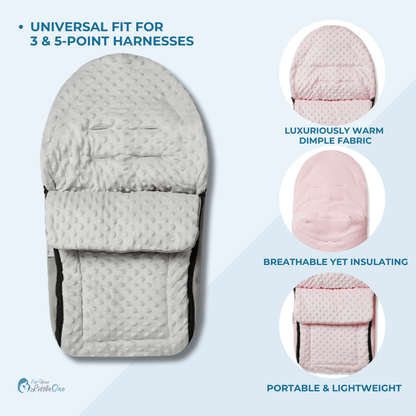 Universal Dimple Car Seat Footmuff / Cosy Toes - Fits All 3 And 5 Point Harnesses - Glamorous Boutique