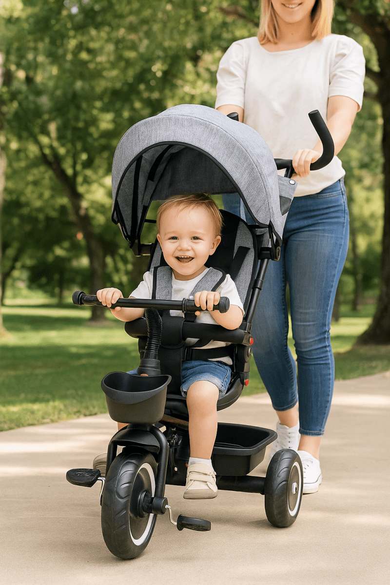 Foryourlittleone 6 in 1 Trike V3 - Grey (9 months - 5 years) - Glamorous Boutique