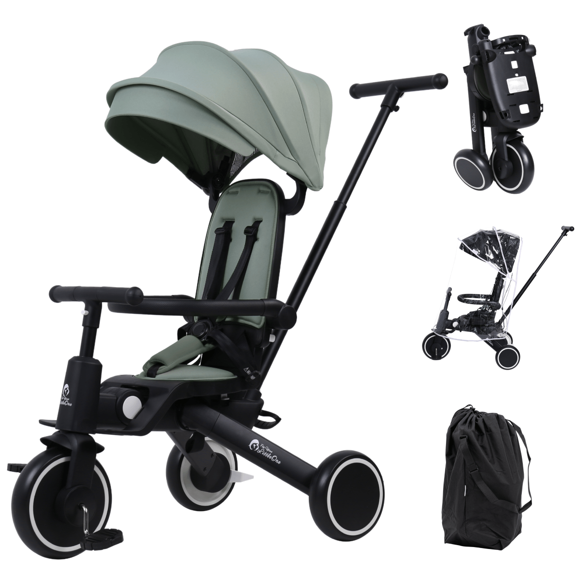 Foryourlittleone Xplor Plus 6 in 1 Foldable Trike - Green (10m-5y) - Glamorous Boutique