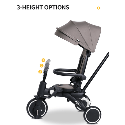 Foryourlittleone Xplor Plus 6 in 1 Foldable Trike - Grey Olive (10m-5y) - Glamorous Boutique