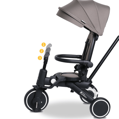 Foryourlittleone Xplor Plus 6 in 1 Foldable Trike - Grey Olive (10m-5y) - Glamorous Boutique