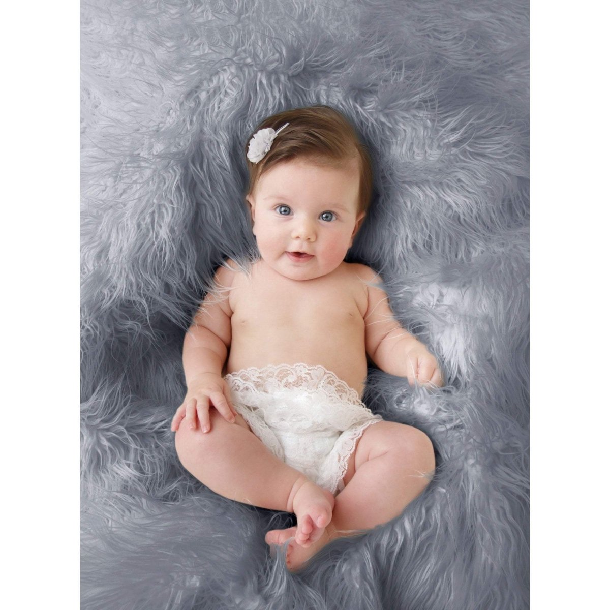 Luxury Faux Fur Baby Blanket  - grey - Glamorous Boutique