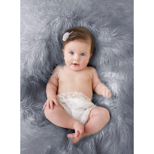 Luxury Faux Fur Baby Blanket  - grey - Glamorous Boutique