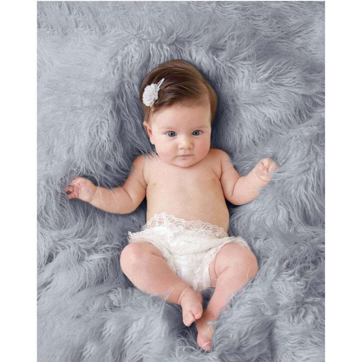Luxury Faux Fur Baby Blanket  - grey - Glamorous Boutique