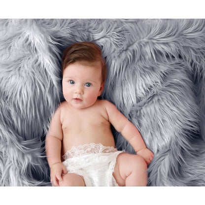 Luxury Faux Fur Baby Blanket  - grey - Glamorous Boutique