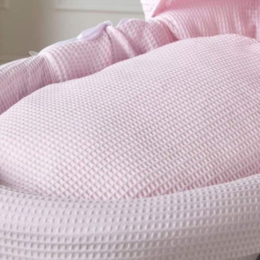 Pink Waffle Moses Basket Bedding Set - Glamorous Boutique