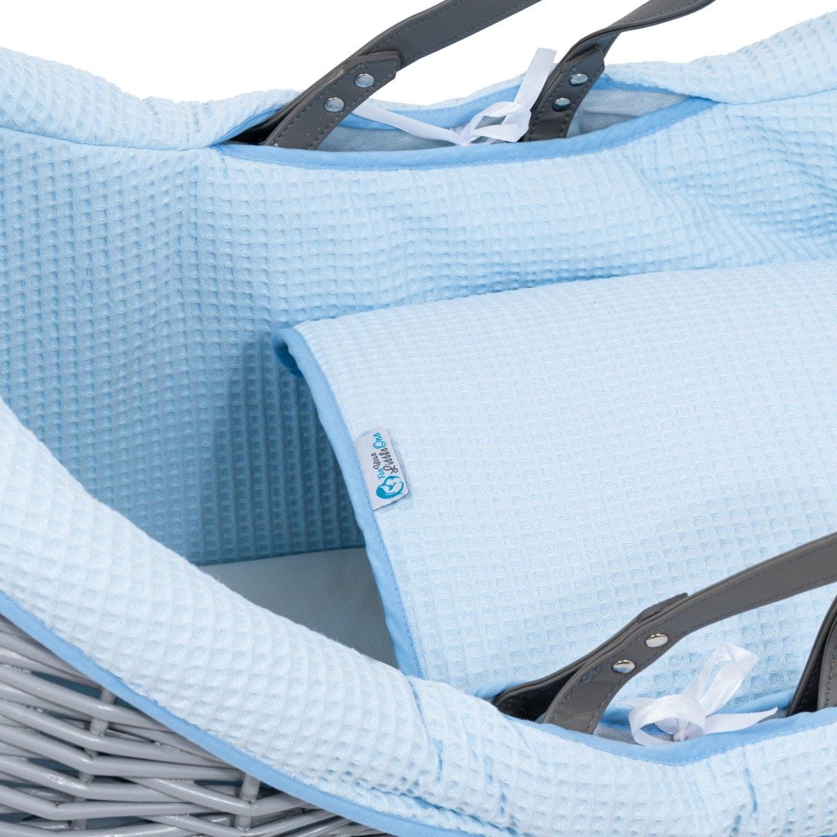 Pod Blue Waffle Moses Basket Bedding Set - Glamorous Boutique