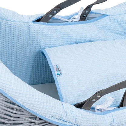 Pod Blue Waffle Moses Basket Bedding Set - Glamorous Boutique
