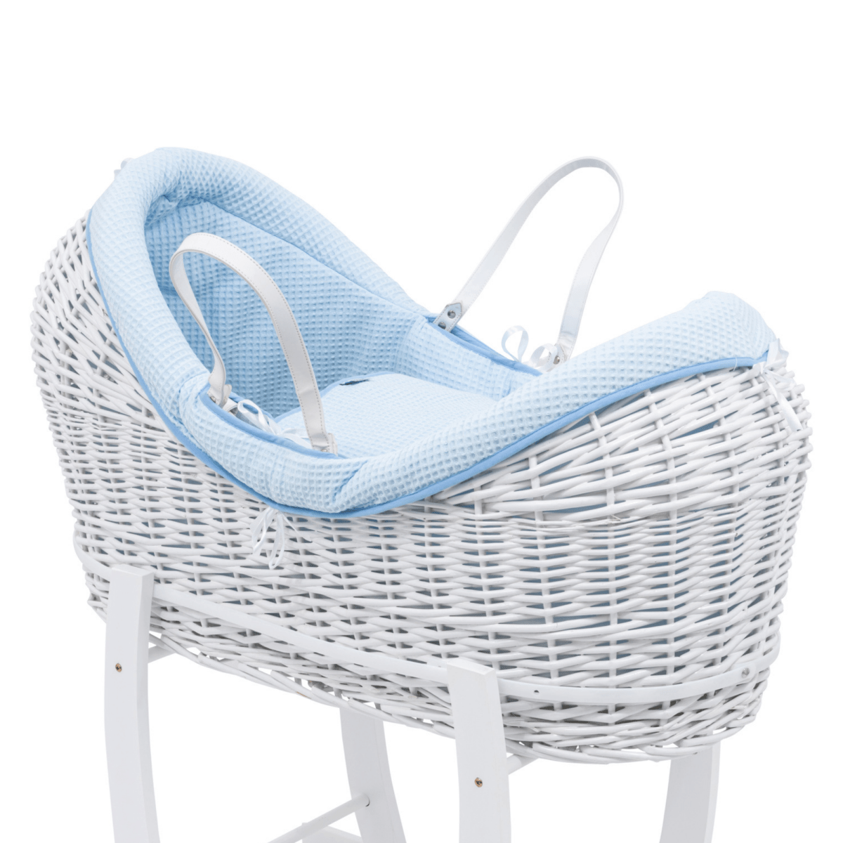 Pod Blue Waffle Moses Basket Bedding Set - Glamorous Boutique
