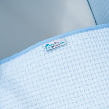 Pod Blue Waffle Moses Basket Bedding Set - Glamorous Boutique