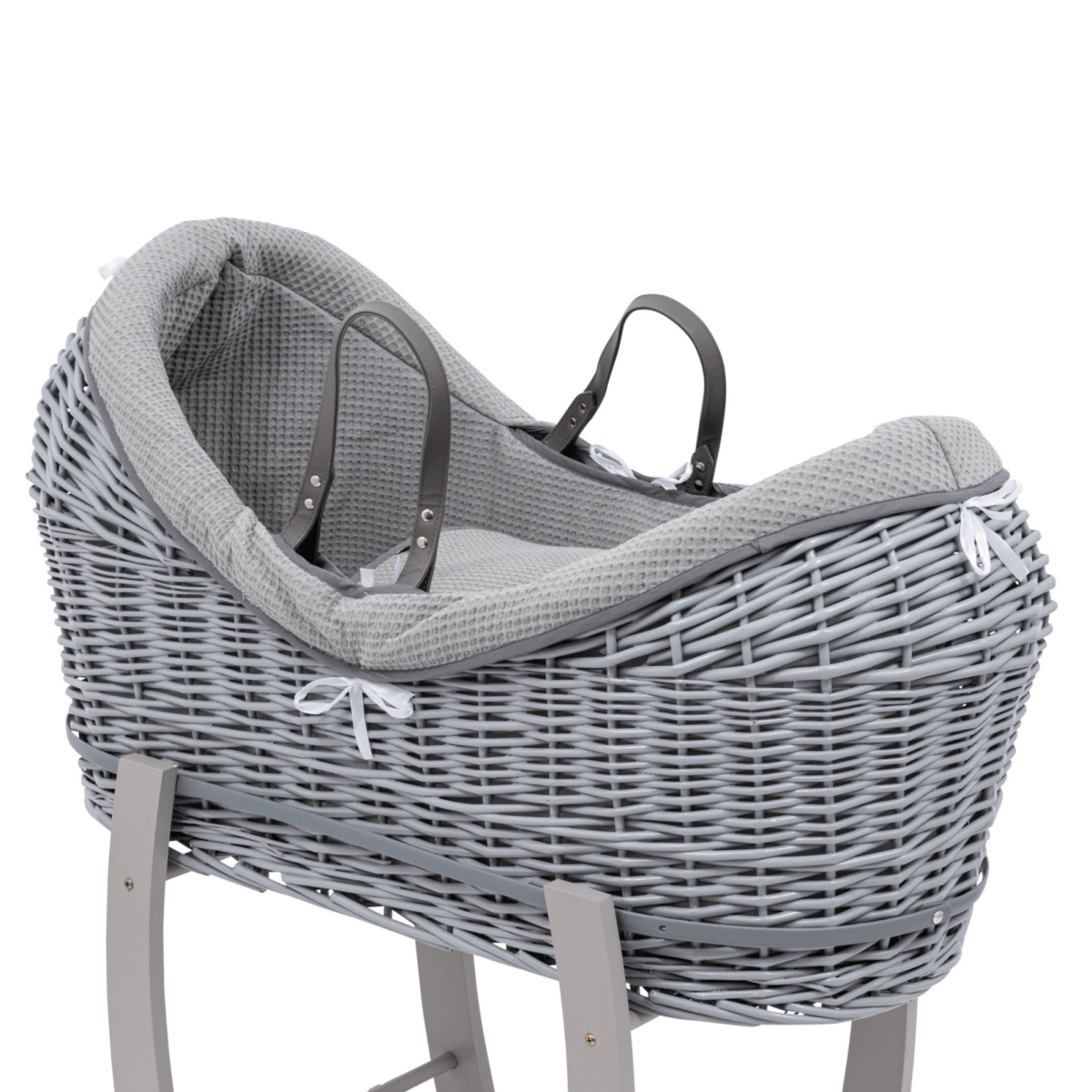 Pod Grey Waffle Moses Basket Bedding Set - Glamorous Boutique