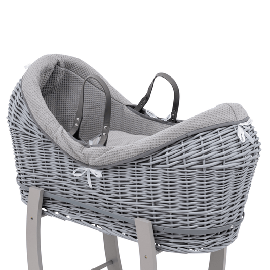 Pod Grey Waffle Moses Basket Bedding Set - Glamorous Boutique