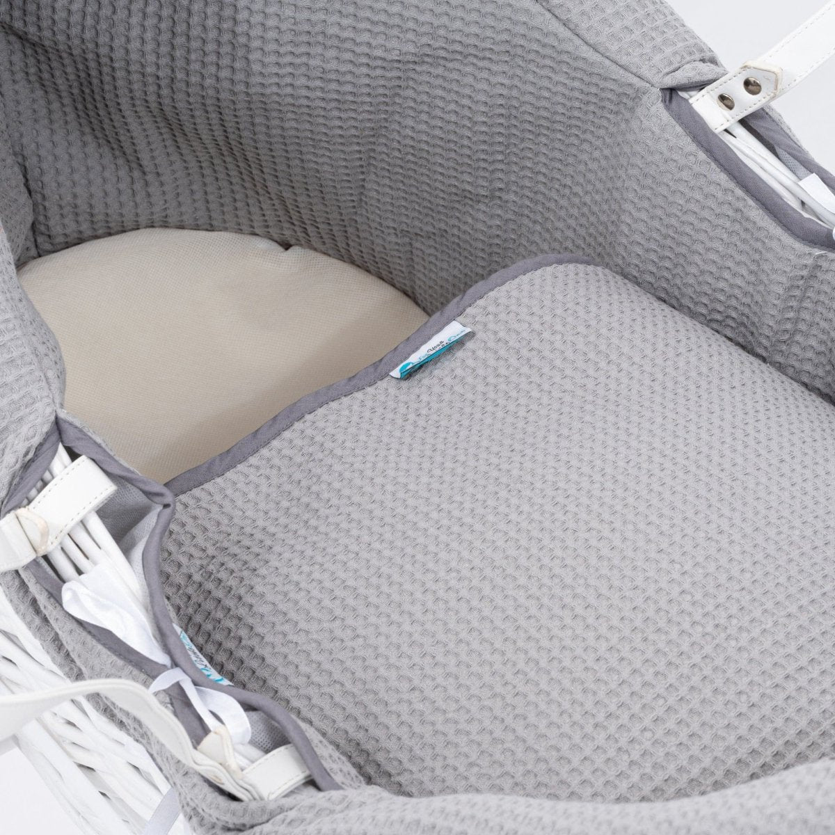 Pod Grey Waffle Moses Basket Bedding Set - Glamorous Boutique