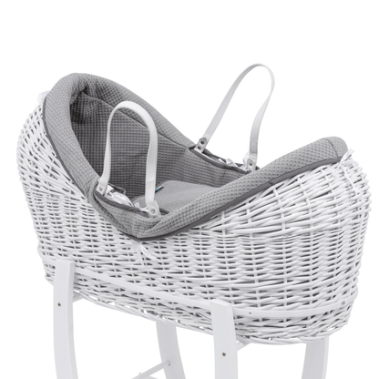 Pod Grey Waffle Moses Basket Bedding Set - Glamorous Boutique