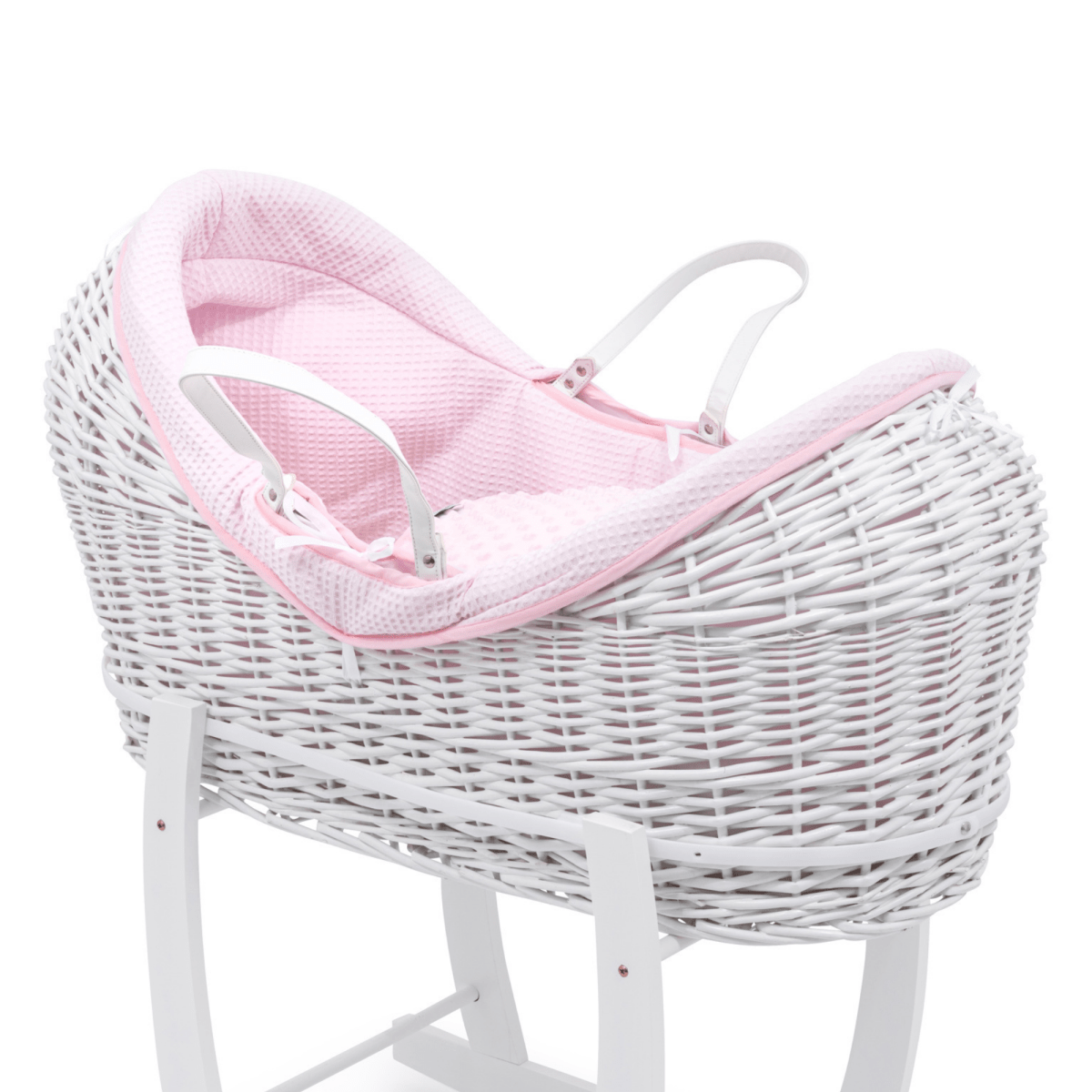 Pod Pink Waffle Moses Basket Bedding Set - Glamorous Boutique