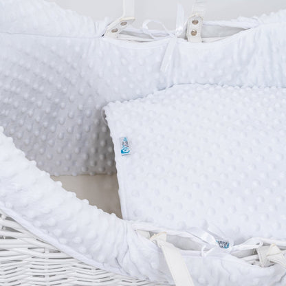Pod White Dimple Moses Basket Bedding Set - Glamorous Boutique