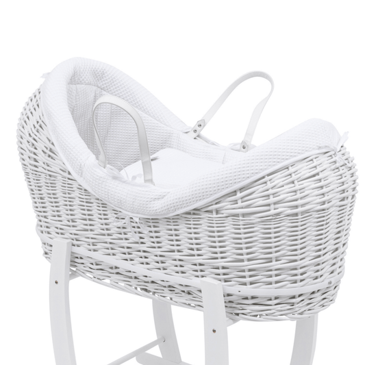 Pod White Waffle Moses Basket Bedding Set - Glamorous Boutique