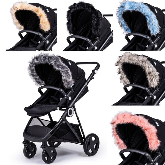 Pram Fur Hood Trim Attachment for Pushchair - Glamorous Boutique