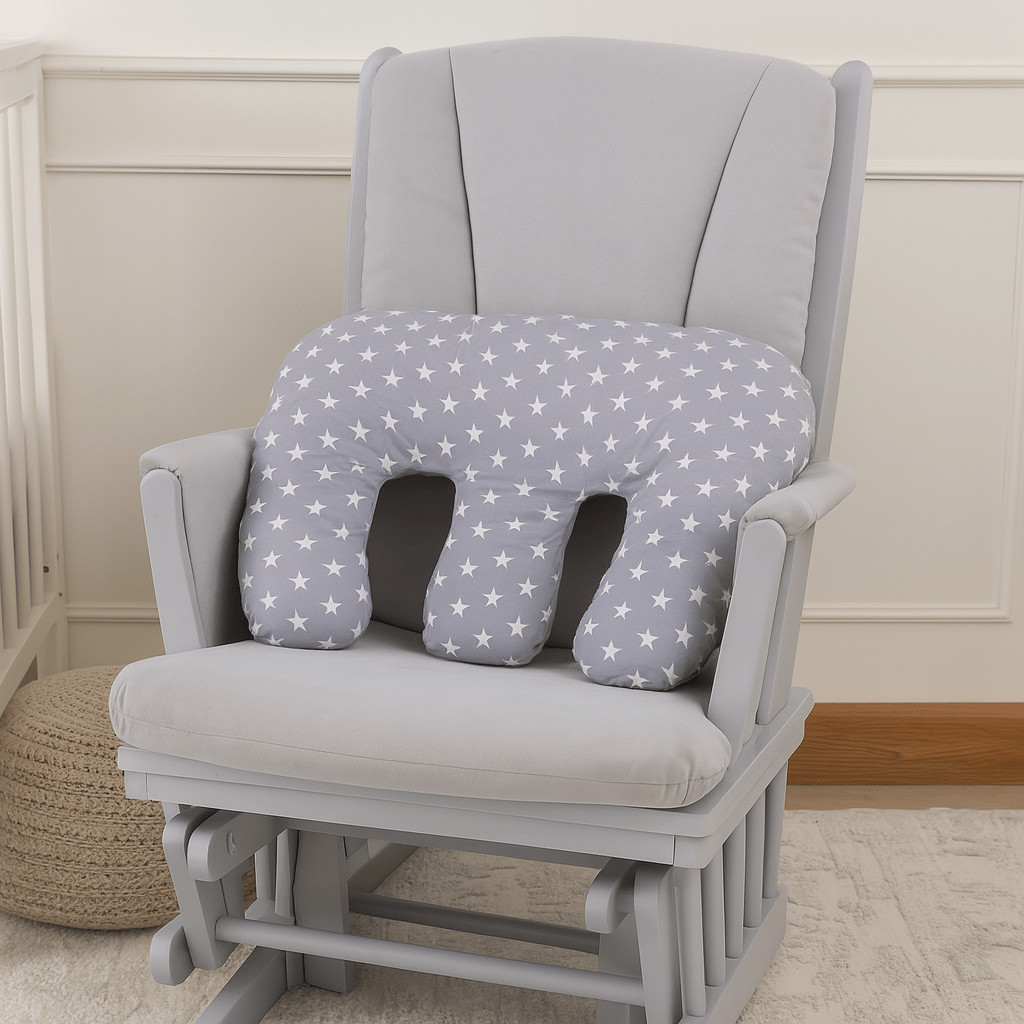 Twin Pregnancy Nursing Pillow - White Stars - Glamorous Boutique