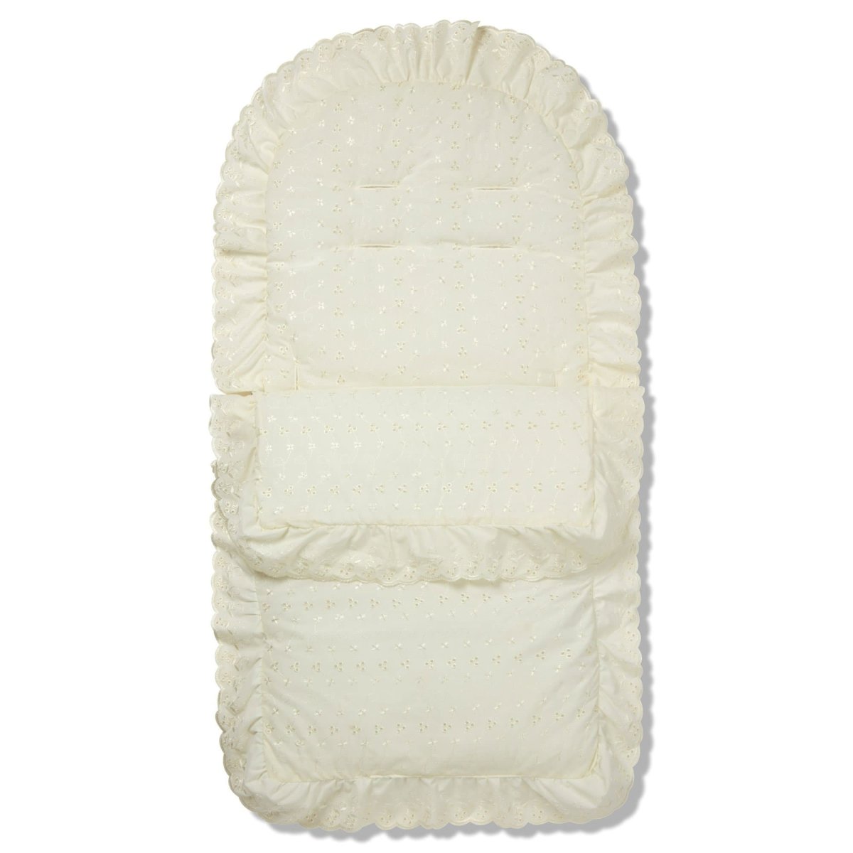 Universal Broderie Anglaise Pushchair Footmuff / Cosy Toes - Fits All Pushchairs / Prams And Buggies - Glamorous Boutique