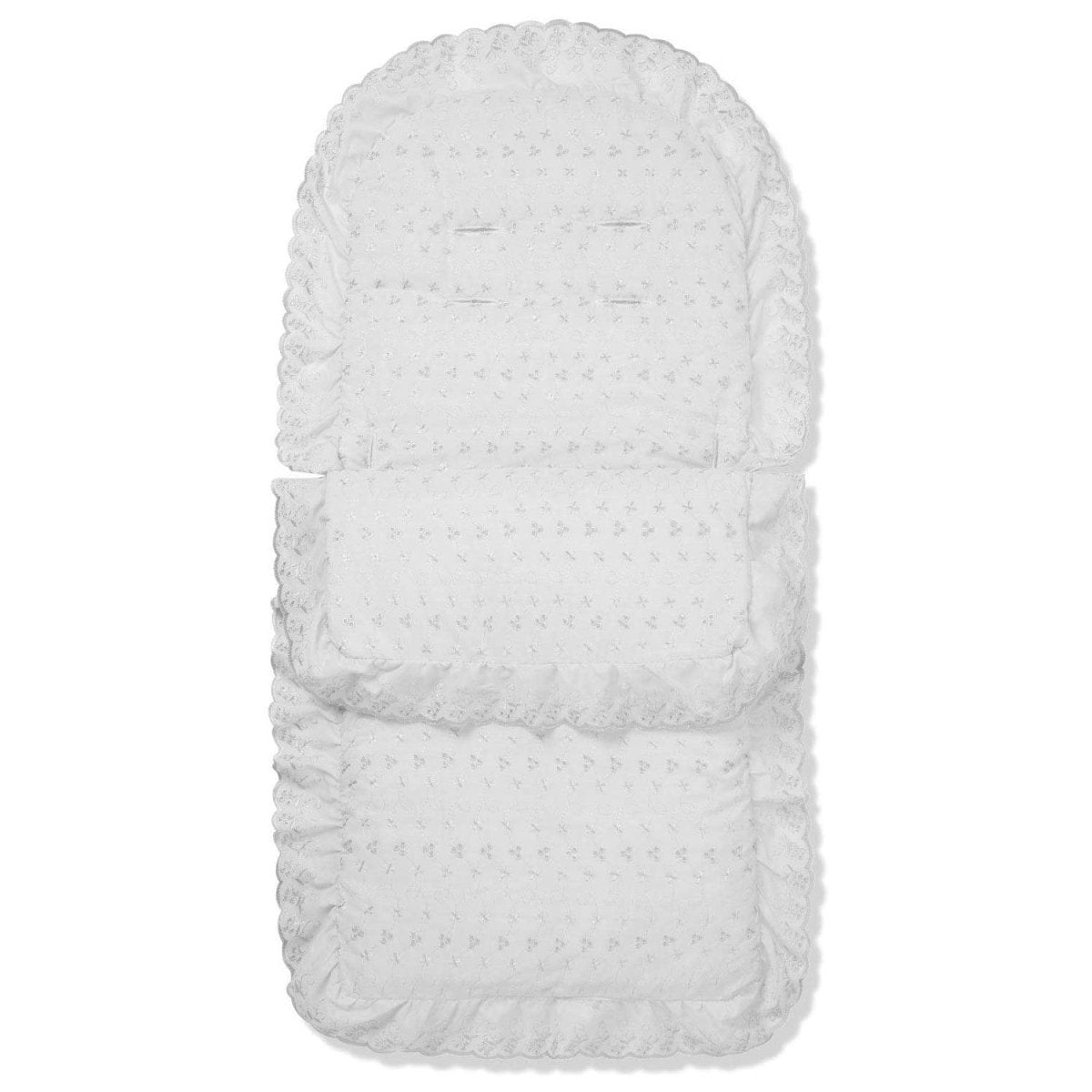 Universal Broderie Anglaise Pushchair Footmuff / Cosy Toes - Fits All Pushchairs / Prams And Buggies - Glamorous Boutique