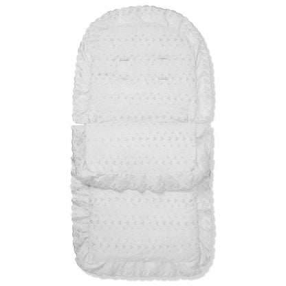 Universal Broderie Anglaise Pushchair Footmuff / Cosy Toes - Fits All Pushchairs / Prams And Buggies - Glamorous Boutique