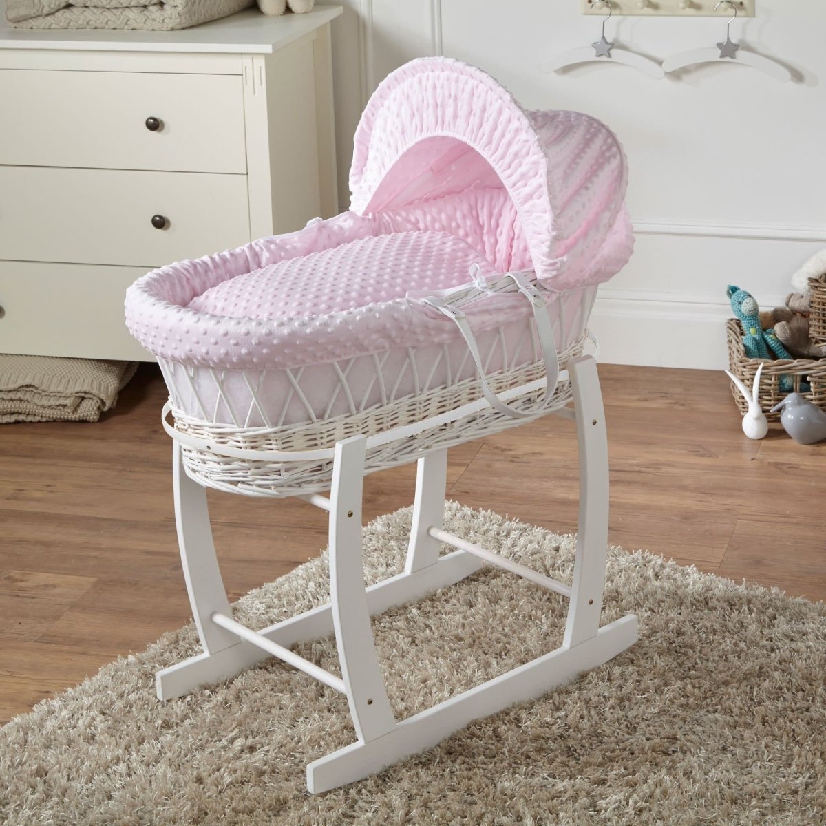Wicker Baby Moses Basket With Stand - Glamorous Boutique