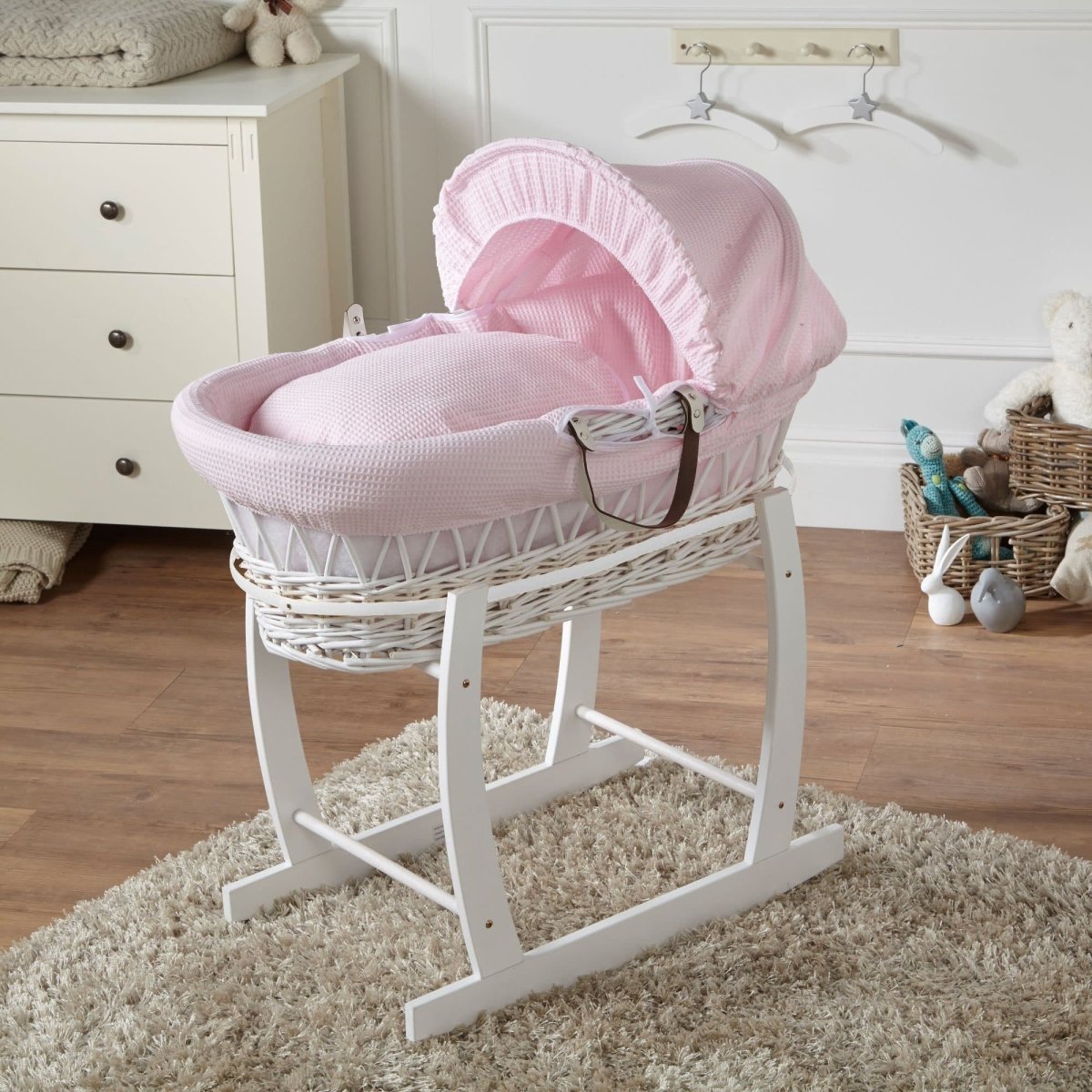 Wicker Baby Moses Basket With Stand - Glamorous Boutique