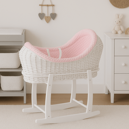 Wicker Deluxe Pod Baby Moses Basket With Stand - Glamorous Boutique