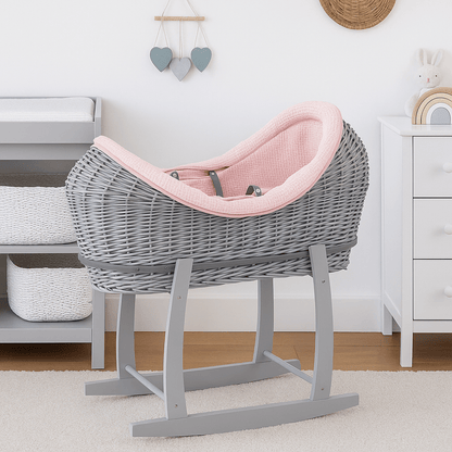 Wicker Deluxe Pod Baby Moses Basket With Stand - Glamorous Boutique