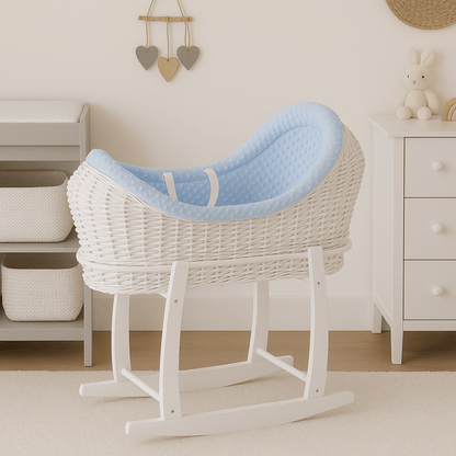 Wicker Deluxe Pod Baby Moses Basket With Stand - Glamorous Boutique