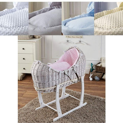 Wicker Deluxe Pod Baby Moses Basket With Stand - Glamorous Boutique