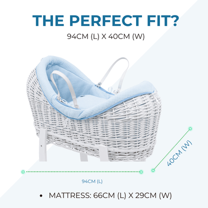 Wicker Deluxe Pod Baby Moses Basket With Stand - Glamorous Boutique