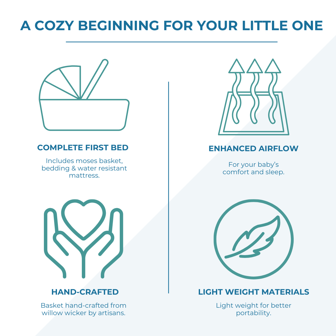 Wicker Moses Basket - Glamorous Boutique